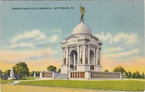 Postcard Pennsylvania State Memorial Gettysburg PA Linen Unposted  - Picture 1 of 2