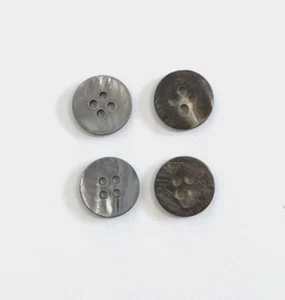 24 Buttons Gray Iridescent Natural Real Shell 4-Hole Sew Sewing 15 mm #SH20 - Picture 1 of 5
