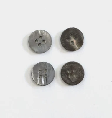 24 Buttons Gray Iridescent Natural Real Shell 4-Hole Sew Sewing 15 mm #SH20 - Image 1 of 4