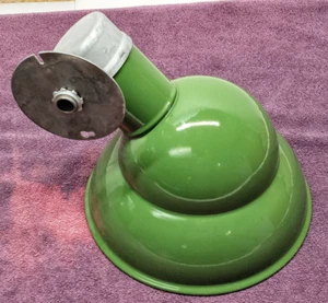 Vtg PORCELAIN ENAMEL GREEN 10" LAMP LIGHT SOCKET HARWARE industrial GOODRICH - Picture 1 of 24