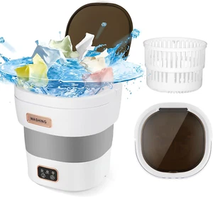 12 L Lavatrice Portatile, Mini Lavatrice Pieghevole Con Centrifuga E Blu-Ray, La - Foto 1 di 12