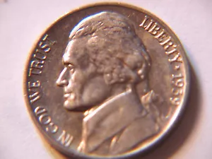 Jefferson BU 1939 níquel 39p ¡Bonita moneda! #a - Imagen 1 de 2