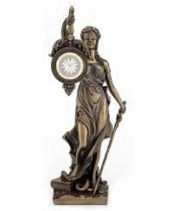 LA JUSTICE PENDULE BRONZE STATUE SCULPTURE - Imagen 1 de 1