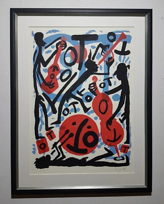 A.R. Penck " Mauer im Kopf " - handsigniert - 89 x 116 cm - Bild 1 von 4