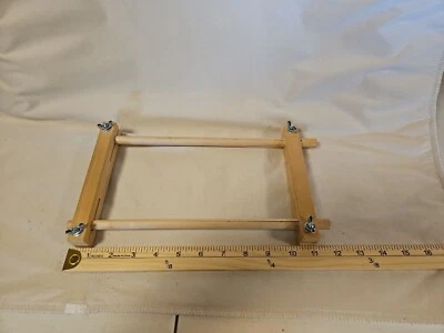 Vintage Wooden Embroidery Cross Stitch Scroll Frame 11 Inch x 7 Inch - Image 1 of 4