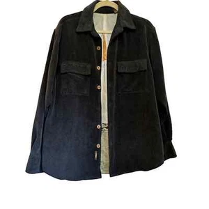 Kahala Men's Black Lined Unstructured Wood Button Shirt Jacket Shacket sz S - Picture 1 of 9