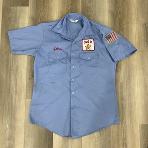 Vintage 70’s-80’s Carls Jr Star Uniform Button Shirt - Men's Large 15- 15 1/2 - Picture 1 of 7