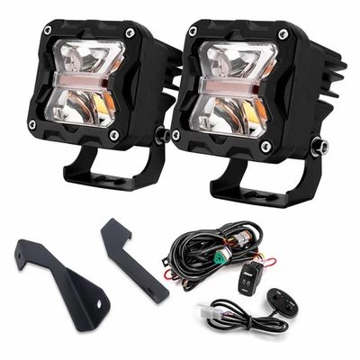 Kit de luces de zanja LED estroboscópicas DRL blanco y ámbar para capó Toyota 4Runner 89-95 Foto 1 de 4