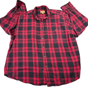 Camisa informal a cuadros de algodón informal de franela negra roja 3XL Faded Glory para hombre - Imagen 1 de 8