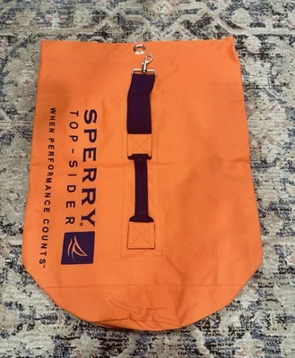 Sperry Vintage Topsider Orange Duffle Backpack Beach Pool Bucket Tote Bag NWOT’s - Image 1 of 4