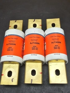 3PC MERSEN FERRAZ SHAWMUT AJT400N 400AMP FUSES - Picture 1 of 4