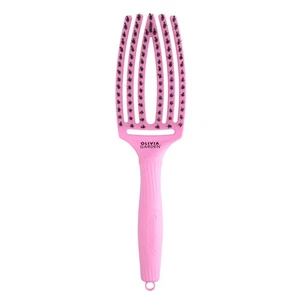 Olivia Garden Fingerbrush Bürste medium 6-reihig Pink Tokyo Wildschweinborste - Bild 1 von 3