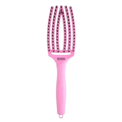 Olivia Garden Fingerbrush Bürste medium 6-reihig Pink Tokyo Wildschweinborste - Bild 1 von 3