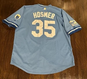 Eric Hosmer #35 Kansas City Royals - 85 World Series Patch - Men’s 2XL Jersey 52 - Picture 1 of 12