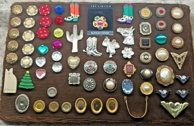 68pcs Total, 62 Vintage Button Covers (2 NONY) & 6 Oddball, FREE SHIP! Lot# 209 - Image 1 of 4