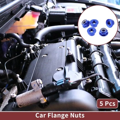 5 Stk. M6*1.0 Auto-Flanschmuttern aus Aluminiumlegierung, Gummiringe 6,6mm/0,26" - Bild 1 von 4