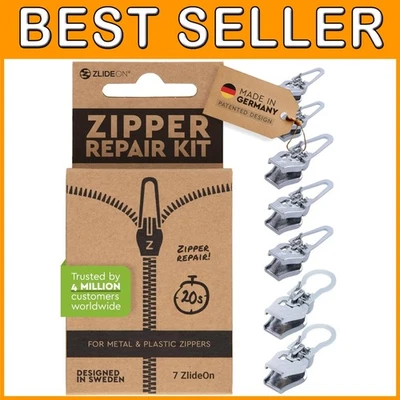 Zipper Pull Replacement 7pcs Silver Large - Image 1 of 4