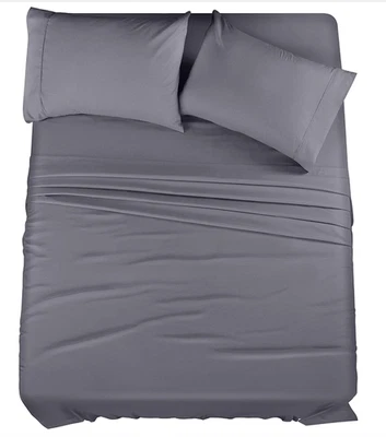 KING Microfiber 4 Piece Bed Sheet Set with Pillowcases Utopia Bedding NEW - Image 1 of 4