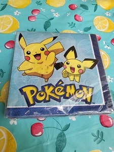 POKEMON Pikachu LUNCH Birthday Cake Party Napkins Supplies Dinner -16 Large - Picture 1 of 3