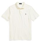 Men’s Polo Ralph Lauren Cream Slim Pima Polo Shirt Size Medium RRP £109 #N6