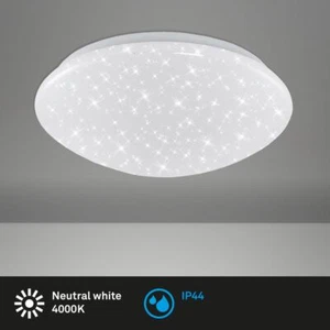 LED Ceiling Light 12W 1200lm 4000K IP44 Starry Sky Bathroom Lamp Round White - Picture 1 of 5