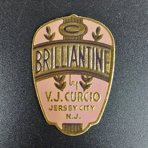 Original Vintage Label V.J. CURCIO CO Brilliantine Jersey City NJ Foil Embossed - Picture 1 of 3