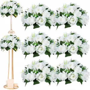 6Pcs Artificial Flowers Ball Centerpiece Table Decorations Rose Ball for Wedddin - Picture 1 of 24