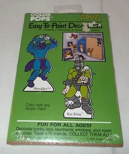 TEENAGE MUTANT NINJA TURTLES 1990 COLOR POPS LEICHT ZU BEMALEN DEKORATIONEN VERSIEGELT! - Bild 1 von 18