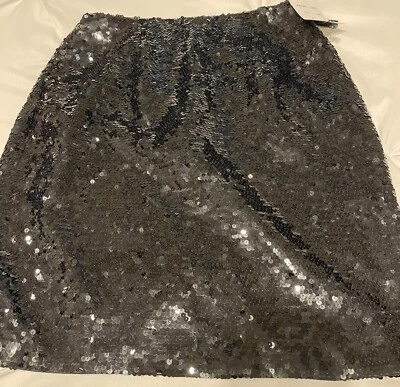 Minifalda Oleg Cassini Negra Lentejuelas Talla 6 Nueva con Etiquetas Taylor Swift Vacaciones Año Nuevo Nash Foto 1 de 4