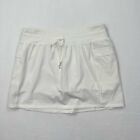 Calia Women's Truelight Cargo Skort Size Large Cream Mid Rise Relaxed Fit Golf