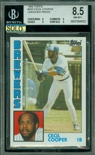 1984 TOPPS LOA # 420 CECIL COOPER HEAD IN WINDOW PROOF BGS 8.5 MAC SOLO FINEST *