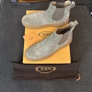 NUOVI STIVALETTI UOMO TODS INVERNALI GOMMINO TAGLIA 8 UK 9 US BEIGE SCAMOSCIATI - Foto 1 di 8