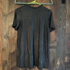 Girl's ~Miss Behave~ Grey Metalic Short Sleeve Smock Dress Size 8 Never Worn - Picture 1 of 5