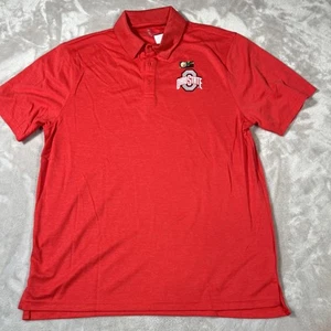 Ohio State Buckeyes Brand NCAA Red Button Polo Shirt Men’s Size Large - Picture 1 of 9