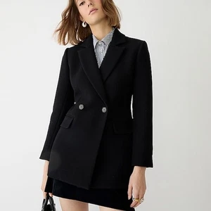 J. Crew Evening Blazer Jacket Black double cloth wool size 00 - Picture 1 of 6
