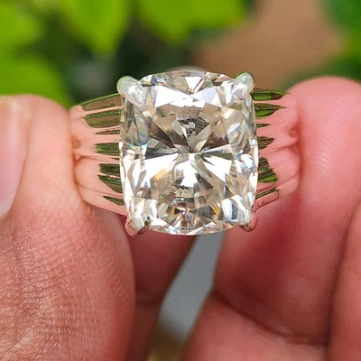 RARO Anillo de Diamantes Blancos Certificado de 8.35 Ct para Hombre - Gran Brillo - ¡Tachuelas de Diamantes GRATIS! Foto 1 de 4