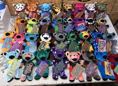 Lote de 33 Osos Bailarines Trippy Azul Líquido Grateful Dead Bean Bear con Etiquetas Foto 1 de 4