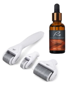Micro-Needle Face and Body Derma Roller Set with Pure Vitamin C Serum 30ml - Picture 1 of 7