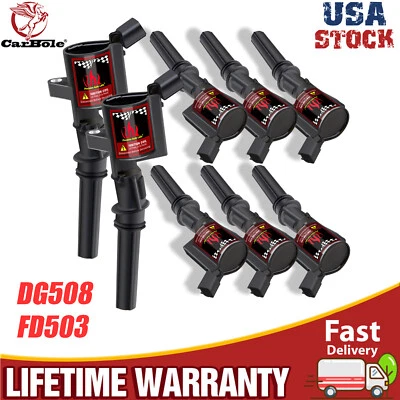 Paquete de 8 bobinas de encendido para Ford F150 Expedition 2000 2001-2002 2003 2004 4,6 L 5,4 L Foto 1 de 4