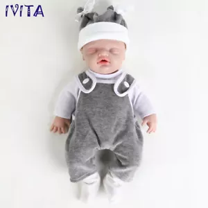Muñeca bebé renacido niño dormido de 12 pulgadas bebé recién nacido muñeca de silicona de cuerpo completo - Imagen 1 de 12