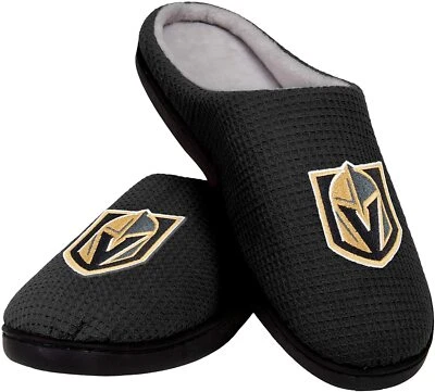 Men Vegas Golden Knights NHL Hockey Plush Logo Soft Slipper Memory Foam 4 Sizes - Image 1 of 4
