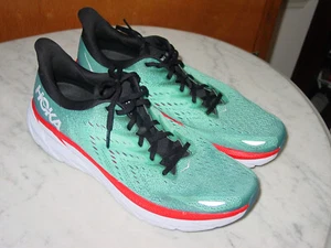Mens Hoka One One Clifton 8 Real Teal/Red 1119393 Running Shoes! Size 12.5 - Picture 1 of 14
