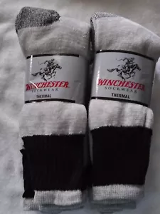 6 pr. Men's Winchester Thermal Boot Socks, size 10-13~~ Gray with Black (NEW) - Picture 1 of 2