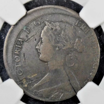 1864 NOVA SCOTIA ONE CENT  OFF CENTER 15% VF DETAILS NGC - Image 1 of 4
