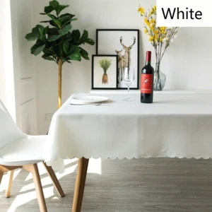 Solid Polyester Table Cloth Banquet Wedding Party Table Covers Cloth Rectangular - Picture 1 of 28