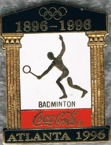 Nice 1996 Atlanta Coca-Cola Olympic BADMINTON Sponsor Sports Pin - Picture 1 of 1