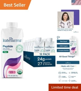 Organic Vegan Adult Peptide 1.5 Formula, Unflavored Plain, Sole-Source Nutrit... - Picture 1 of 8