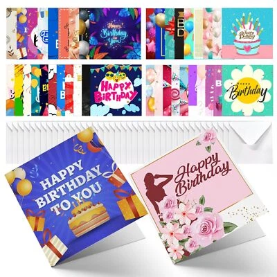 SOL 20 Happy Birthday Cards Multipack Female Male Mixed Greeting Pack with Envelopes