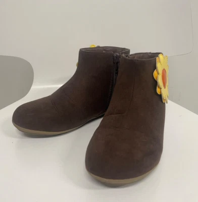 GYMBOREE Niñas Harvest Smiles Girasol y Marrón Gamuza Bota Talla 13 Usada Interior Foto 1 de 4