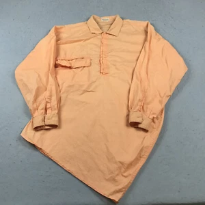 VINTAGE Gianni Versace Shirt Mens 46 Orange Italy Popover Cotton 70s RARE - Picture 1 of 11